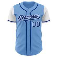Laden Sie das Bild in den Galerie-Viewer, Custom Light Blue Royal-White Authentic Two Tone Baseball Jersey