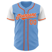 Laden Sie das Bild in den Galerie-Viewer, Custom Light Blue Orange-White Authentic Two Tone Baseball Jersey