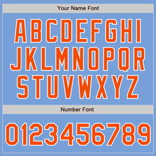Laden Sie das Bild in den Galerie-Viewer, Custom Light Blue Orange-White Authentic Two Tone Baseball Jersey