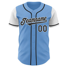 Laden Sie das Bild in den Galerie-Viewer, Custom Light Blue Black-White Authentic Two Tone Baseball Jersey