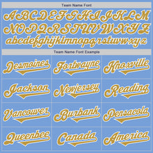 Laden Sie das Bild in den Galerie-Viewer, Custom Light Blue Old Gold-White Authentic Two Tone Baseball Jersey