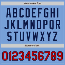 Laden Sie das Bild in den Galerie-Viewer, Custom Light Blue Red-Navy Authentic Two Tone Baseball Jersey