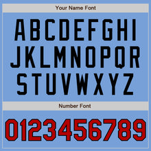 Laden Sie das Bild in den Galerie-Viewer, Custom Light Blue Red-Black Authentic Two Tone Baseball Jersey