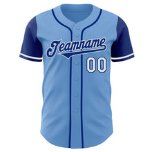 Laden Sie das Bild in den Galerie-Viewer, Custom Light Blue Royal-White Authentic Two Tone Baseball Jersey