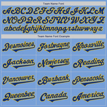 Laden Sie das Bild in den Galerie-Viewer, Custom Light Blue Royal-Yellow Authentic Two Tone Baseball Jersey