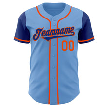 Laden Sie das Bild in den Galerie-Viewer, Custom Light Blue Royal-Orange Authentic Two Tone Baseball Jersey