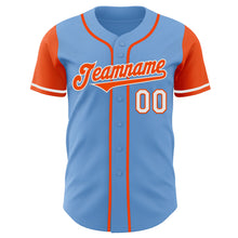 Laden Sie das Bild in den Galerie-Viewer, Custom Light Blue Orange-White Authentic Two Tone Baseball Jersey