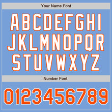 Laden Sie das Bild in den Galerie-Viewer, Custom Light Blue Orange-White Authentic Two Tone Baseball Jersey