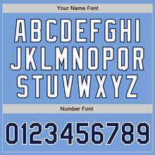 Laden Sie das Bild in den Galerie-Viewer, Custom Light Blue Navy-White Authentic Two Tone Baseball Jersey