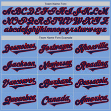 Laden Sie das Bild in den Galerie-Viewer, Custom Light Blue Navy-Red Authentic Two Tone Baseball Jersey