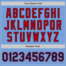 Laden Sie das Bild in den Galerie-Viewer, Custom Light Blue Navy-Red Authentic Two Tone Baseball Jersey