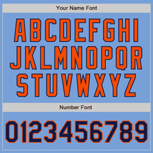 Laden Sie das Bild in den Galerie-Viewer, Custom Light Blue Navy-Orange Authentic Two Tone Baseball Jersey