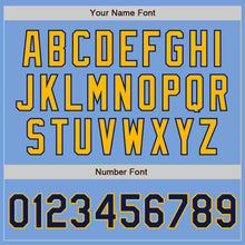 Laden Sie das Bild in den Galerie-Viewer, Custom Light Blue Navy-Gold Authentic Two Tone Baseball Jersey