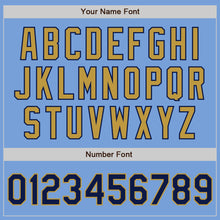 Laden Sie das Bild in den Galerie-Viewer, Custom Light Blue Navy-Old Gold Authentic Two Tone Baseball Jersey