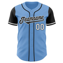 Laden Sie das Bild in den Galerie-Viewer, Custom Light Blue Black-White Authentic Two Tone Baseball Jersey
