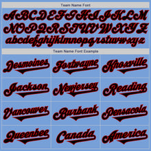 Laden Sie das Bild in den Galerie-Viewer, Custom Light Blue Black-Red Authentic Two Tone Baseball Jersey