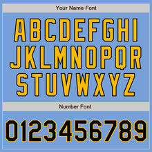 Laden Sie das Bild in den Galerie-Viewer, Custom Light Blue Black-Gold Authentic Two Tone Baseball Jersey