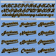 Laden Sie das Bild in den Galerie-Viewer, Custom Light Blue Black-Old Gold Authentic Two Tone Baseball Jersey