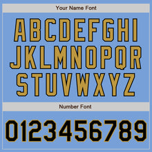 Laden Sie das Bild in den Galerie-Viewer, Custom Light Blue Black-Old Gold Authentic Two Tone Baseball Jersey