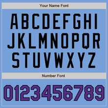 Laden Sie das Bild in den Galerie-Viewer, Custom Light Blue Purple-Black Authentic Two Tone Baseball Jersey