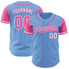 Загрузить изображение в средство просмотра галереи, Custom Light Blue Pink-White Authentic Two Tone Baseball Jersey