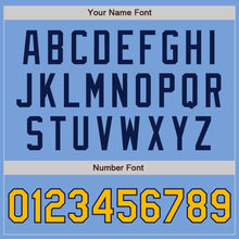 Laden Sie das Bild in den Galerie-Viewer, Custom Light Blue Gold-Navy Authentic Two Tone Baseball Jersey