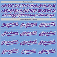 Laden Sie das Bild in den Galerie-Viewer, Custom Light Blue Purple-White Authentic Two Tone Baseball Jersey