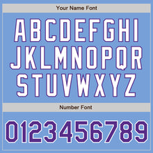 Laden Sie das Bild in den Galerie-Viewer, Custom Light Blue Purple-White Authentic Two Tone Baseball Jersey