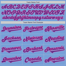 Laden Sie das Bild in den Galerie-Viewer, Custom Light Blue Purple-Pink Authentic Two Tone Baseball Jersey