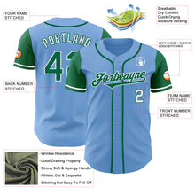 Laden Sie das Bild in den Galerie-Viewer, Custom Light Blue Kelly Green-White Authentic Two Tone Baseball Jersey
