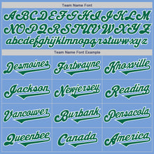 Laden Sie das Bild in den Galerie-Viewer, Custom Light Blue Kelly Green-White Authentic Two Tone Baseball Jersey