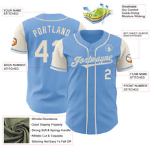 Laden Sie das Bild in den Galerie-Viewer, Custom Light Blue Cream Authentic Two Tone Baseball Jersey