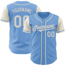 Laden Sie das Bild in den Galerie-Viewer, Custom Light Blue Cream Authentic Two Tone Baseball Jersey
