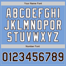 Laden Sie das Bild in den Galerie-Viewer, Custom Light Blue Brown-White Authentic Two Tone Baseball Jersey