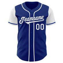 Laden Sie das Bild in den Galerie-Viewer, Custom Royal White Authentic Two Tone Baseball Jersey