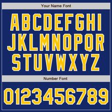 Load image into Gallery viewer, Custom Royal Yellow-White Authentic Two Tone Baseball Jersey