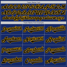 Load image into Gallery viewer, Custom Royal Black-Gold Authentic Two Tone Baseball Jersey