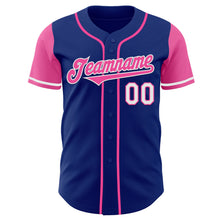Load image into Gallery viewer, Custom Royal Pink-White Authentic Two Tone Baseball Jersey