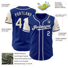 Load image into Gallery viewer, Custom Royal Cream Authentic Two Tone Baseball Jersey