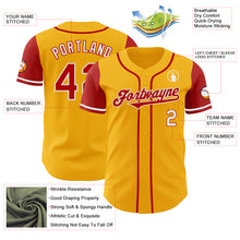 Laden Sie das Bild in den Galerie-Viewer, Custom Gold Red-White Authentic Two Tone Baseball Jersey