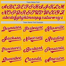 Laden Sie das Bild in den Galerie-Viewer, Custom Gold Red-White Authentic Two Tone Baseball Jersey