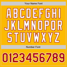 Laden Sie das Bild in den Galerie-Viewer, Custom Gold Red-White Authentic Two Tone Baseball Jersey