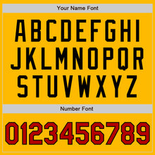 Laden Sie das Bild in den Galerie-Viewer, Custom Gold Red-Black Authentic Two Tone Baseball Jersey