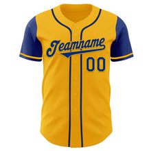 Laden Sie das Bild in den Galerie-Viewer, Custom Gold Royal Authentic Two Tone Baseball Jersey