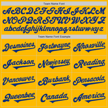 Laden Sie das Bild in den Galerie-Viewer, Custom Gold Royal Authentic Two Tone Baseball Jersey