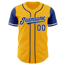 Laden Sie das Bild in den Galerie-Viewer, Custom Gold Royal-White Authentic Two Tone Baseball Jersey