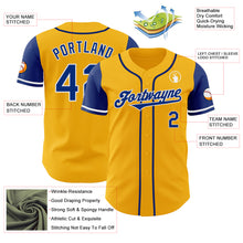 Laden Sie das Bild in den Galerie-Viewer, Custom Gold Royal-White Authentic Two Tone Baseball Jersey