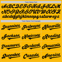 Laden Sie das Bild in den Galerie-Viewer, Custom Gold Black Authentic Two Tone Baseball Jersey