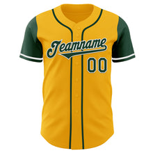 Laden Sie das Bild in den Galerie-Viewer, Custom Gold Green-White Authentic Two Tone Baseball Jersey