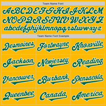 Laden Sie das Bild in den Galerie-Viewer, Custom Gold Kelly Green-White Authentic Two Tone Baseball Jersey